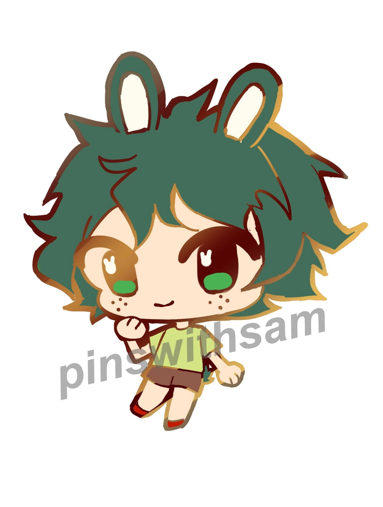 Chibi Bunny Deku pin